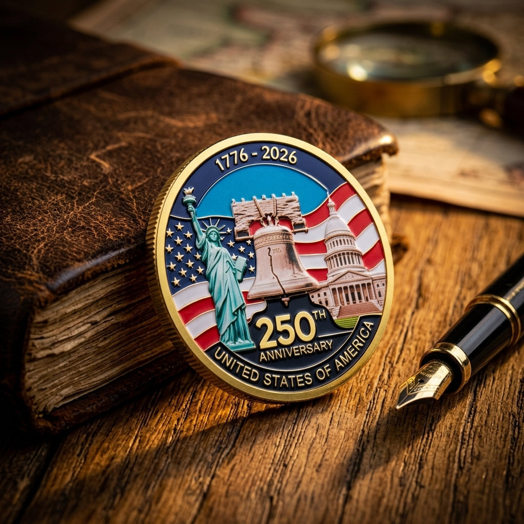 đ„LAST DAY 50% OFFâš9PCS USA 250th Anniversary Commemorative Coin Gift Set