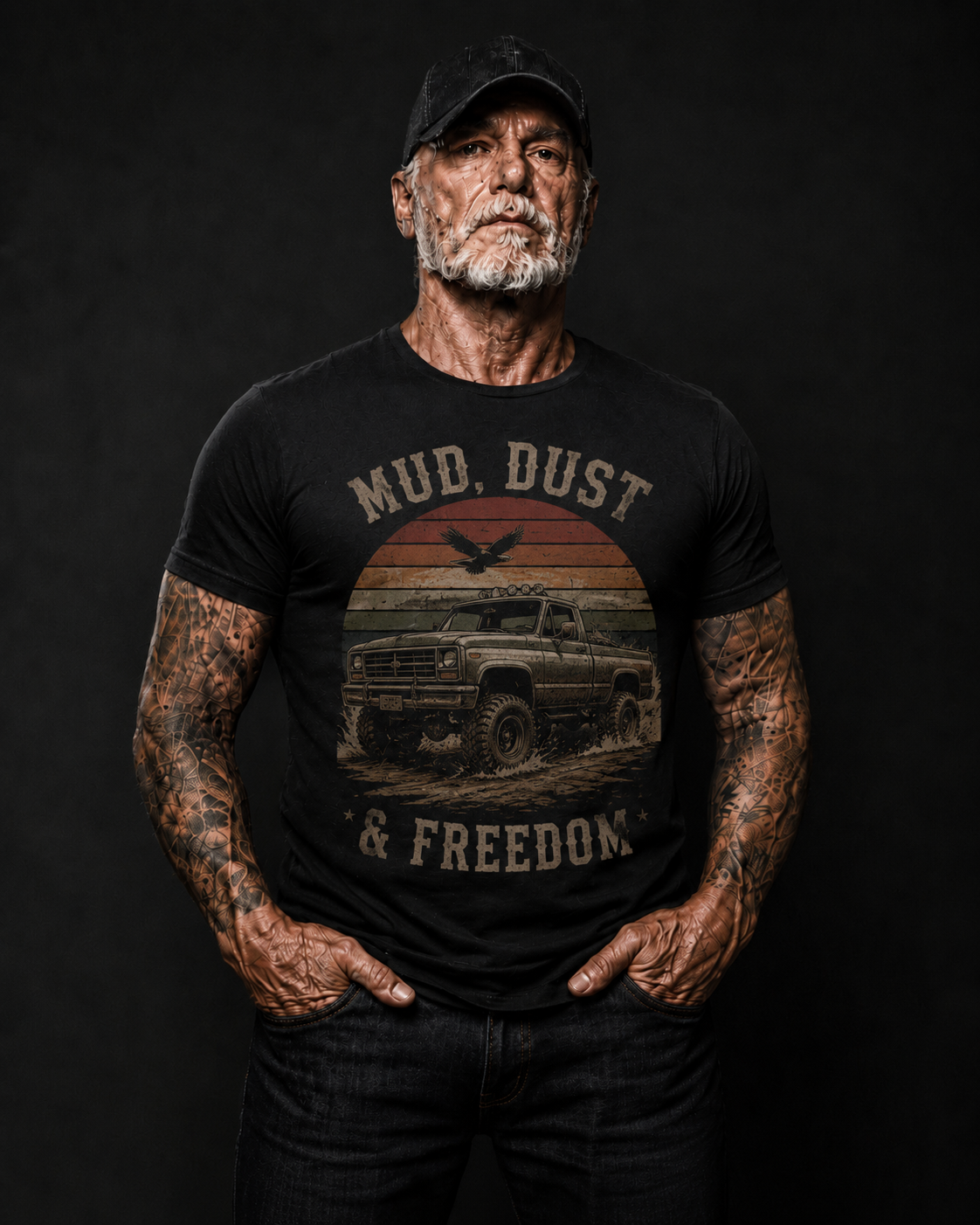 Mud, Dust & Freedom Vintage American Truck T-Shirt