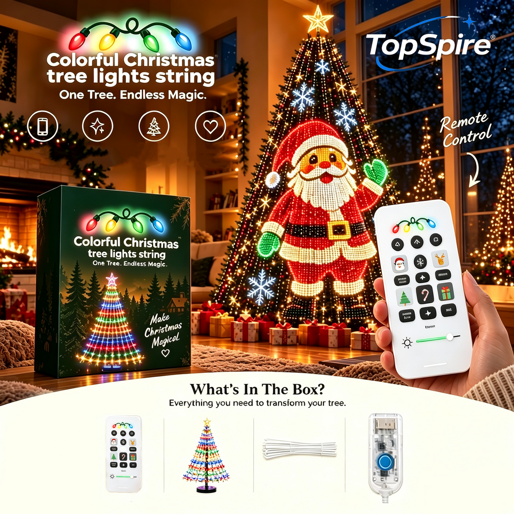 💥TopSpire® Upgrade Your Tree With Animated Christmas Magic!🎅✨Lighted Tree Pro - Smart DIY App-Controlled LED Christmas Tree Lights with Custom Holiday Patterns
