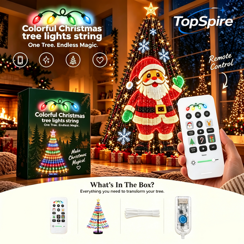 💥TopSpire® Upgrade Your Tree With Animated Christmas Magic!🎅✨Lighted Tree Pro - Smart DIY App-Controlled LED Christmas Tree Lights with Custom Holiday Patterns