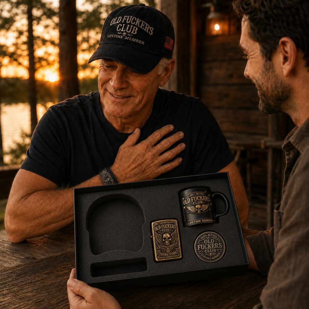 Welcome to the Old F*ckers Club. Not a gift set. A lifetime membership.