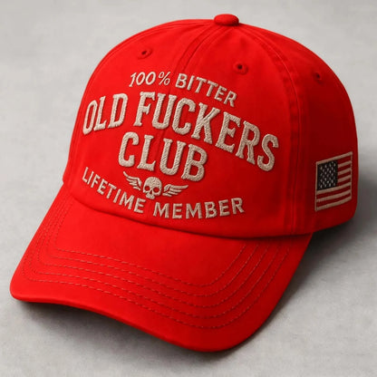 100% Bitter Old F*ckers Club Life Time Member Hat Perfect Gift For Dad Low Profile Dad Hat Pigment Dyed