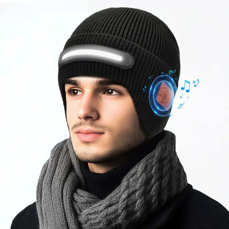 Bluetooth Beanie with LED Light – USB-C Rechargeable Smart Music Hat