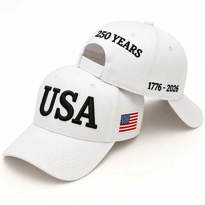 USA 250th Anniversary Hat (1776–2026) — Embroidered Semiquincentennial Cap