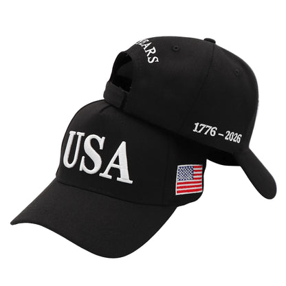 USA 250th Anniversary Hat (1776–2026) — Embroidered Semiquincentennial Cap