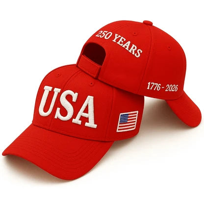 USA 250th Anniversary Hat (1776–2026) — Embroidered Semiquincentennial Cap