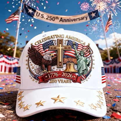 🦅Eagle & Liberty & Cross🎆United States 250th Anniversary Hat🧢