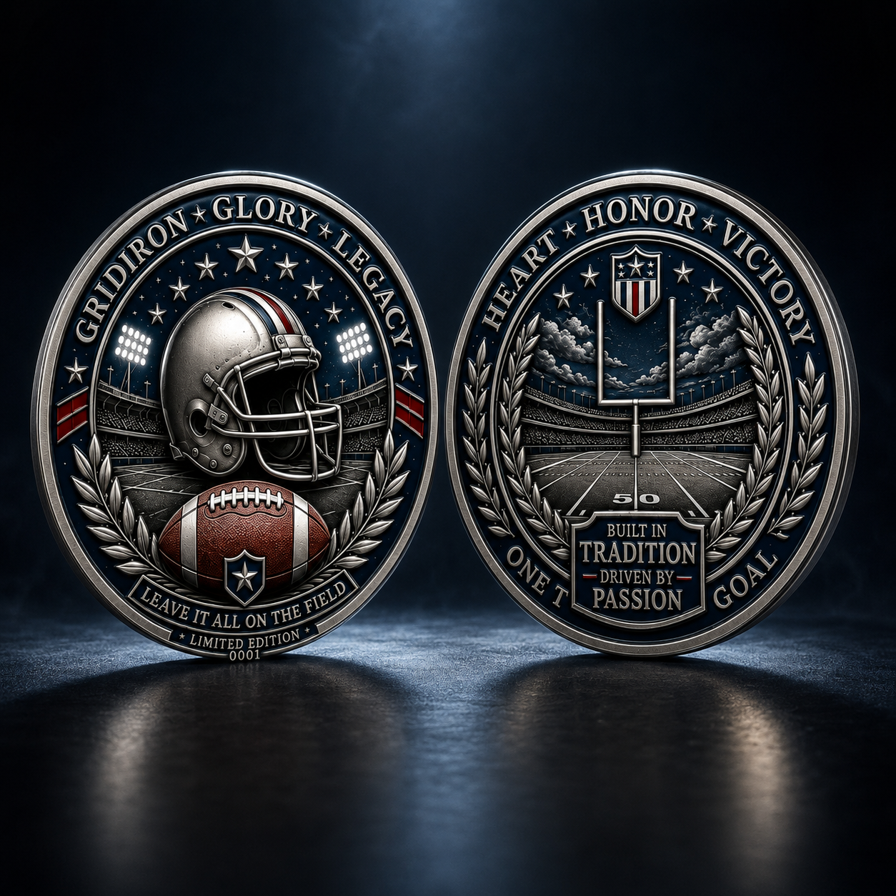 American football commemorative coin image 3