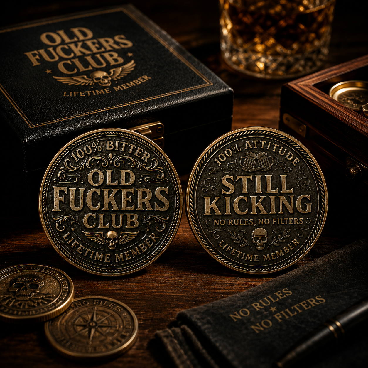 Old F*ckers Club Lifetime Member Double-Sided Collector Coin