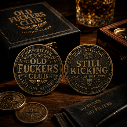 Old F*ckers Club Lifetime Member Double-Sided Collector Coin