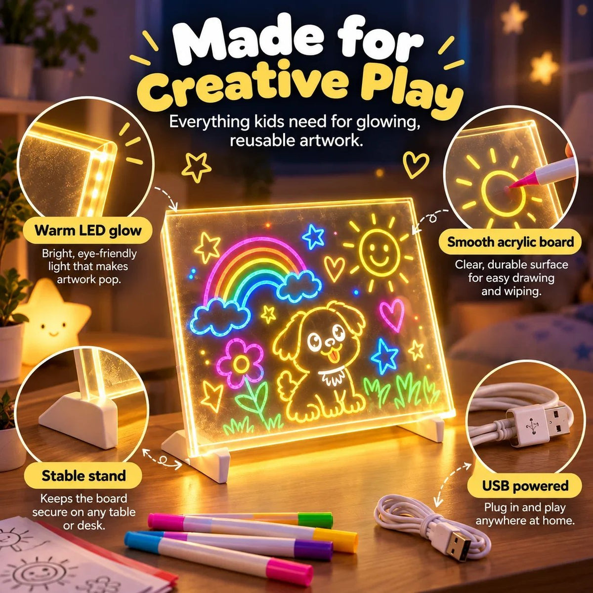 Magic LED Light-Up Drawing Board product image 4