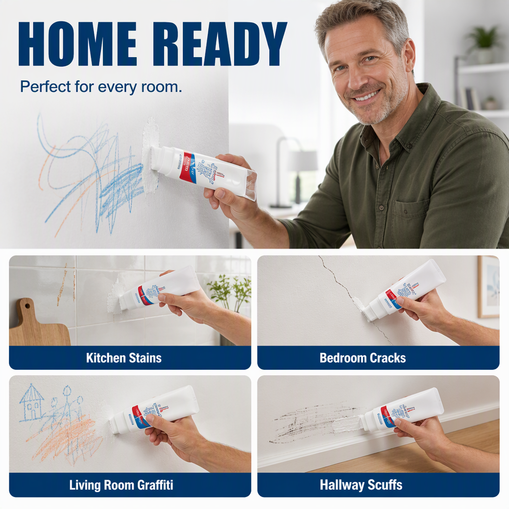 🥳2026 HOT SALE🥳56% OFF!💞TopSpire® All-in-One Wall Repair Paste with Roller Brush