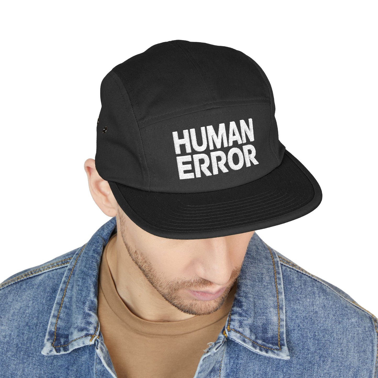 HUMAN ERROR – Minimalist Embroidered 5-Panel Cap