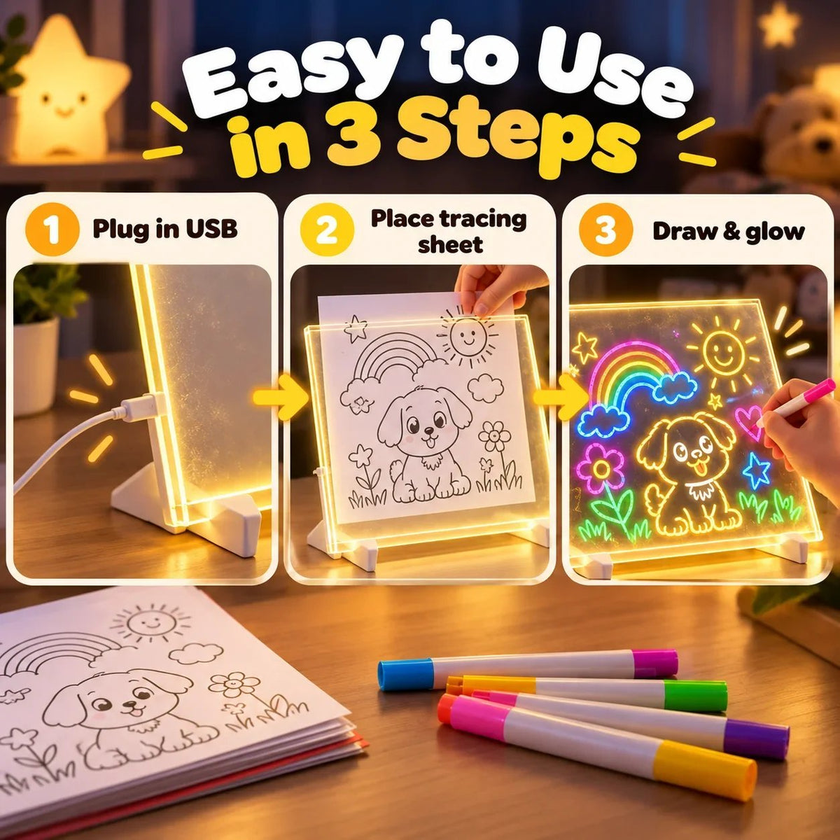 Magic LED Light-Up Drawing Board product image 3