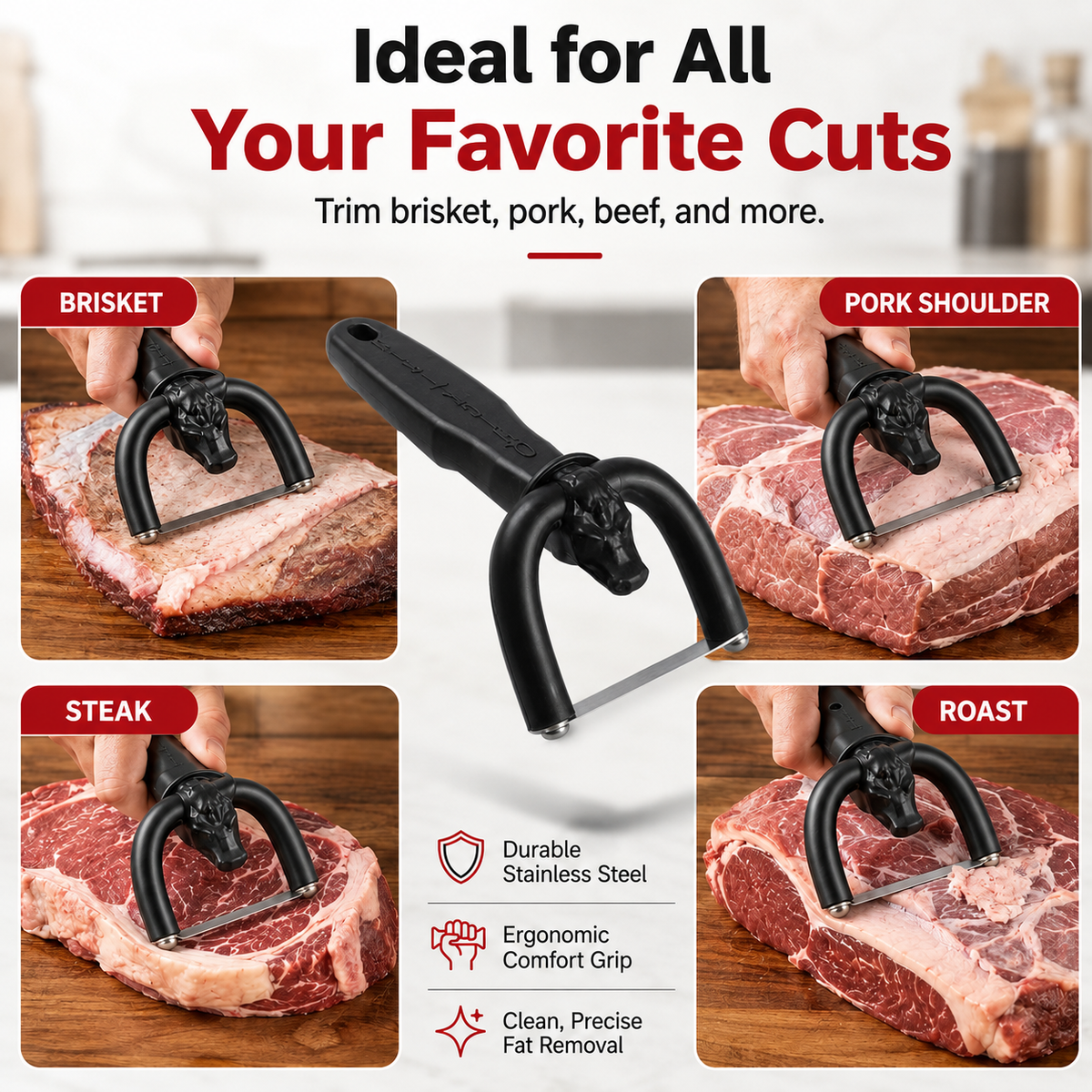 💥Surprise 50% Off！🥩 Handheld Fat Trimmer for Beef & Pork BBQ Prep