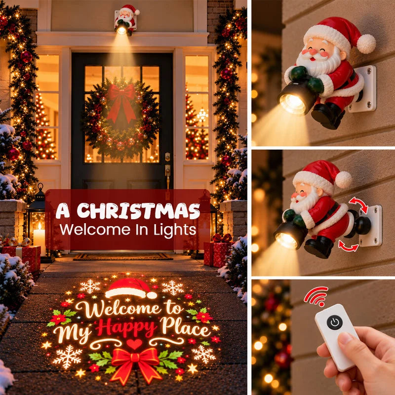 🎅TopSpire® Santa Welcome Projector – Christmas Greeting Light with Remote & Adjustable Angle
