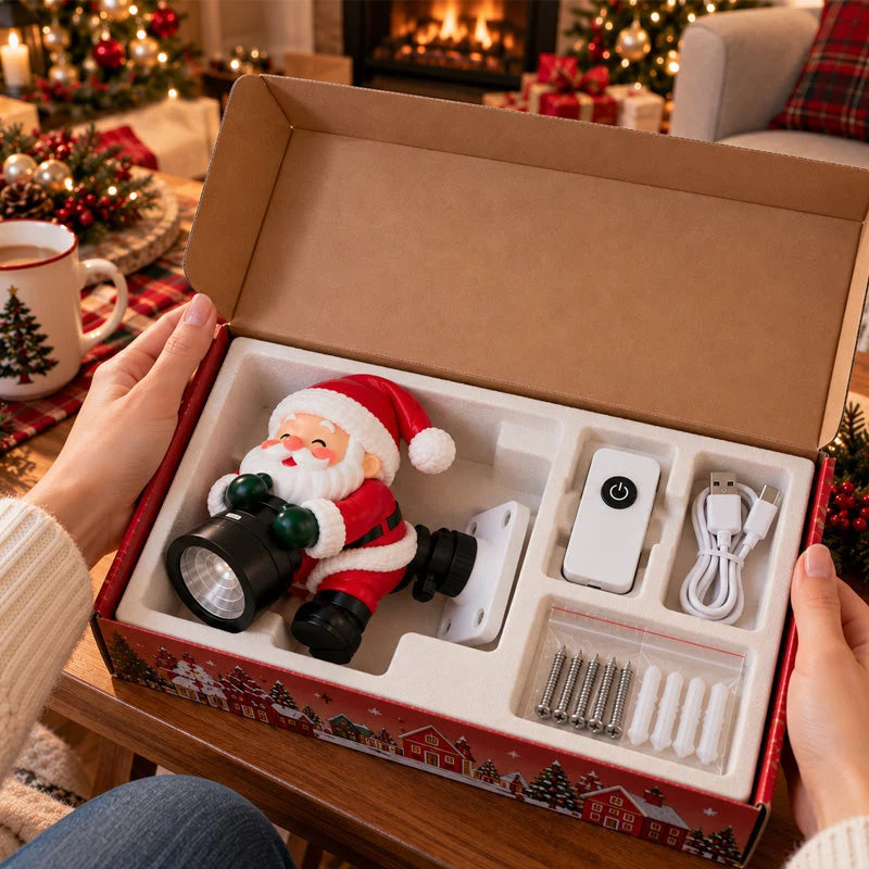 🎅TopSpire® Santa Welcome Projector – Christmas Greeting Light with Remote & Adjustable Angle