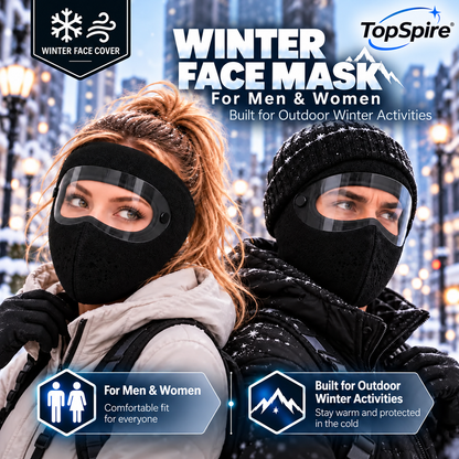 TopSpire®Winter Face Mask with Detachable Goggles, Windproof Thermal Fleece Lined Full Face Cover ❄️