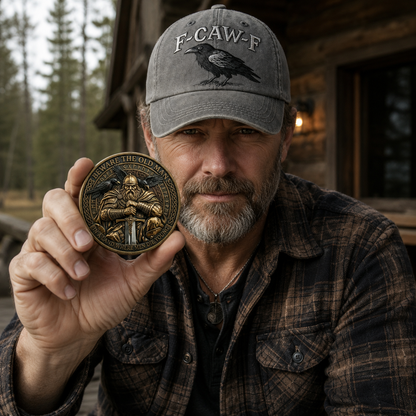 🎁 FREE Valhalla Viking Coin | The Raven’s Oath – F-CAW-F Vintage Embroidered Cap🔥
