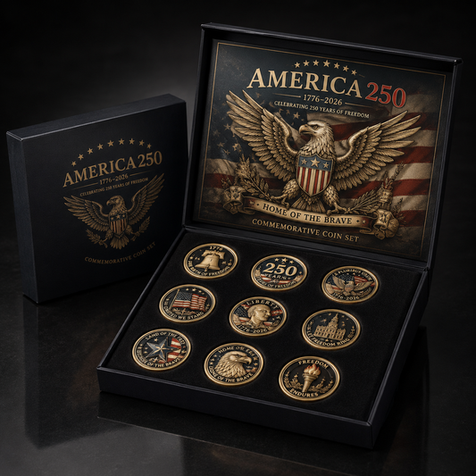 🔥LAST DAY 50% OFF✨9PCS USA 250th Anniversary Commemorative Coin Gift Set