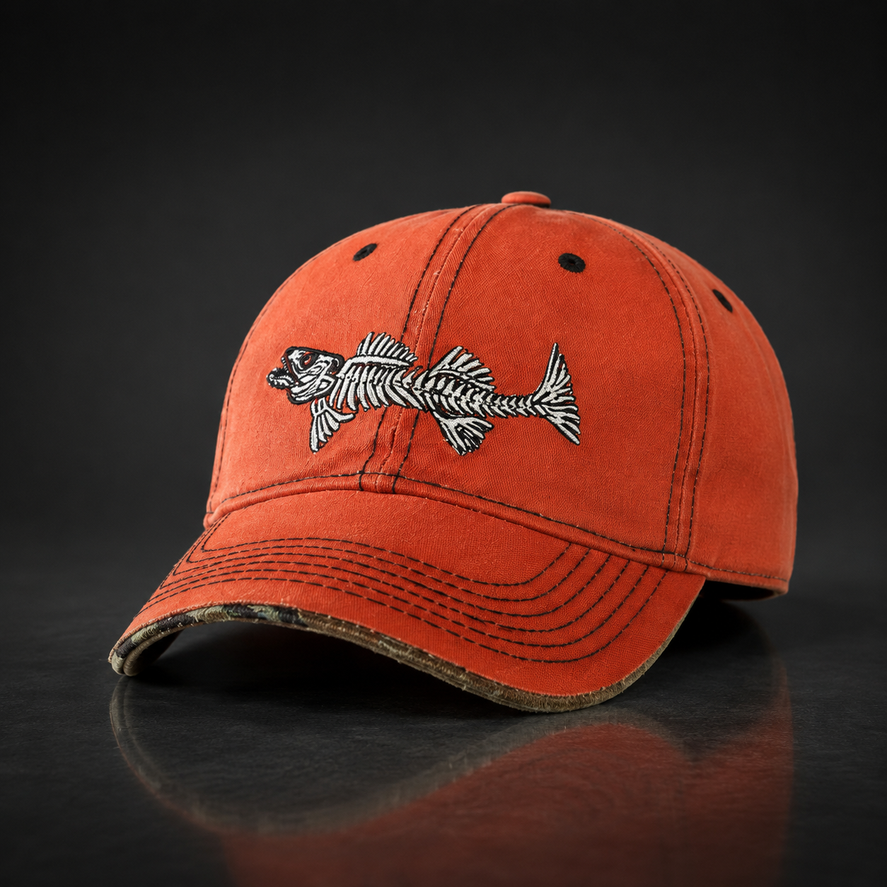 Reel Style 100% Cotton Fishbone Cap