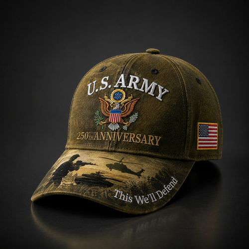 U.S. Army 250th Anniversary Commemorative Embroidered Cap