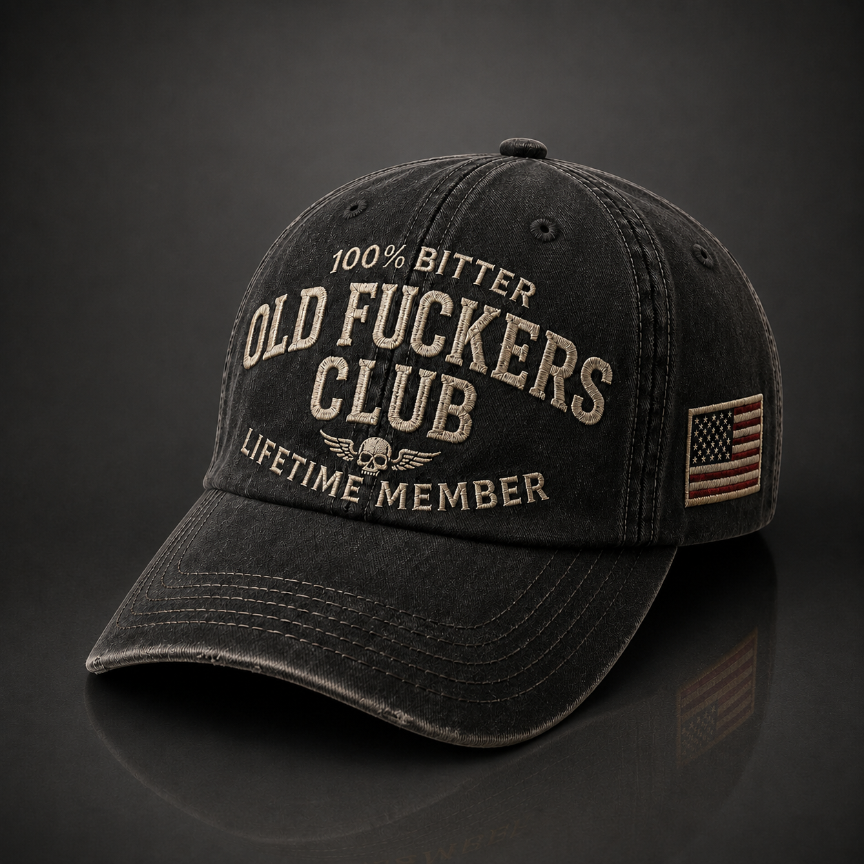 100% Bitter Old F*ckers Club Life Time Member Hat Perfect Gift For Dad Low Profile Dad Hat Pigment Dyed