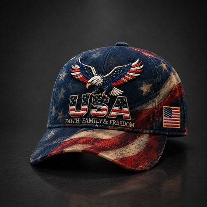 Father's Day 49% OFF - USA Faith, Family & Freedom Cap
