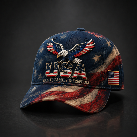 Father's Day 49% OFF - USA Faith, Family & Freedom Cap