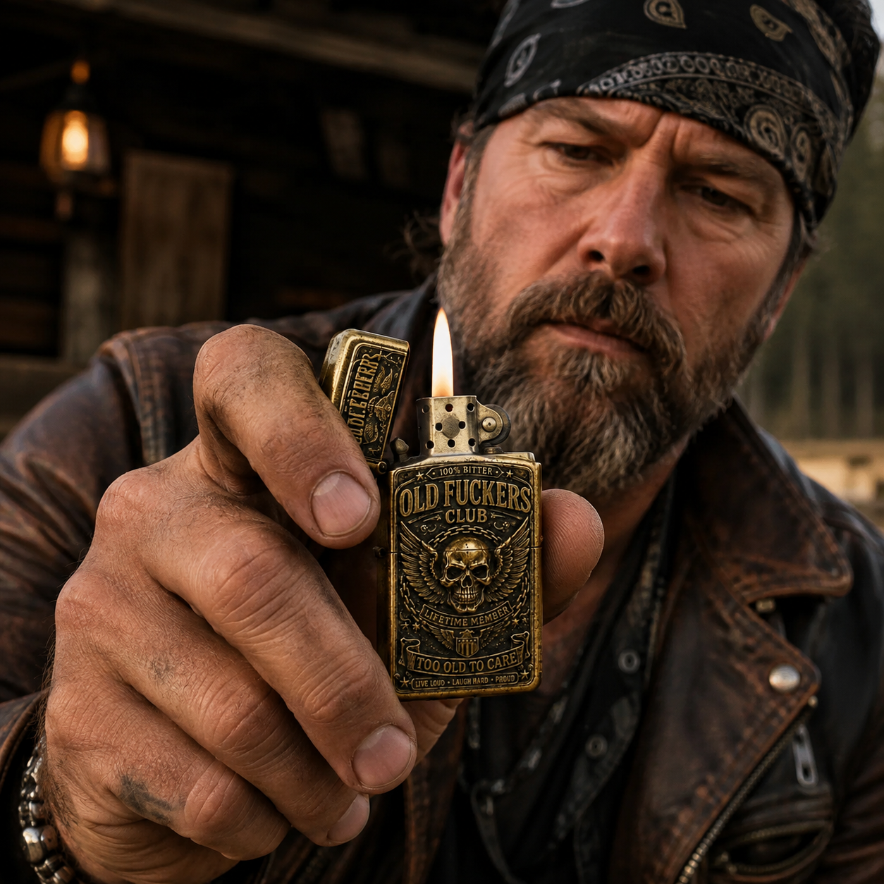 Old F*ckers Club Lifetime Member Double-Sided Collector Lighter