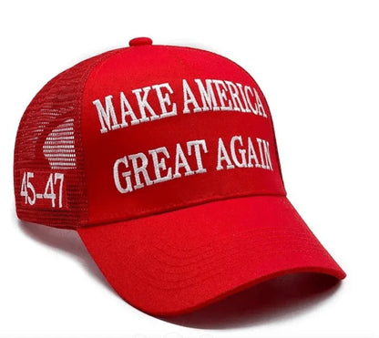 Premium Make America Great again Embroidered Trucker Hat  4 Sided Design