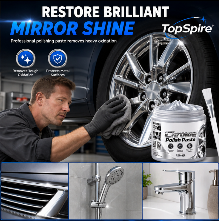 ✨TopSpire® Metal Chrome Polish & Restorer Paste with Brush
