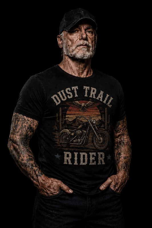 Dust Trail Rider Desert Motorcycle Biker T-Shirt