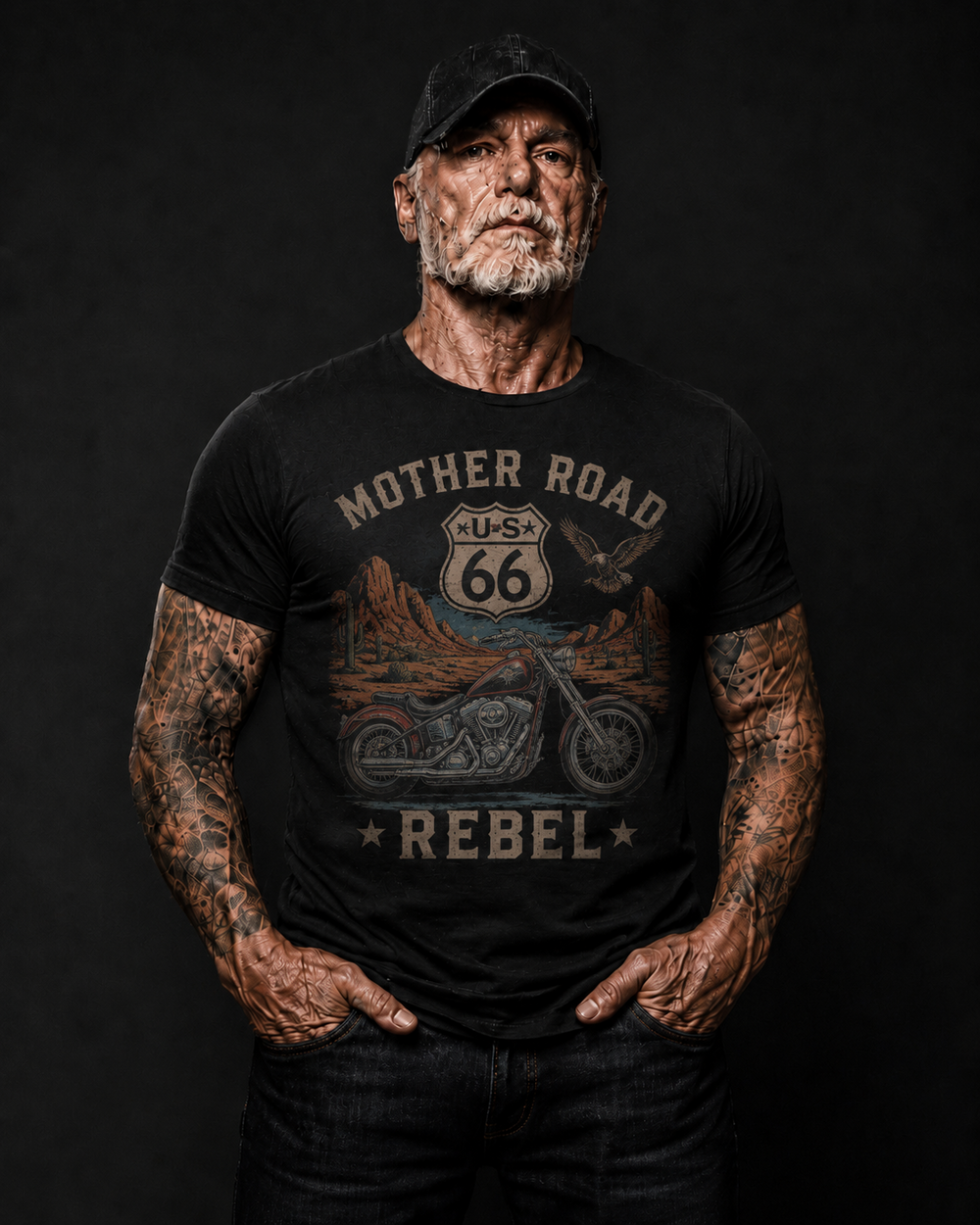 Mother Road Route 66 Rebel Motorcycle T-Shirt