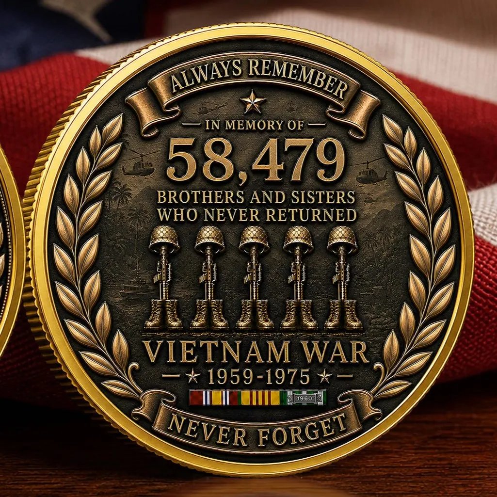 Vietnam Veteran 58,479 Remembered Cap 🎁 Free Double-Sided Honor Coin With Every Cap Purchase - Black / Free Honor Coin With Every Cap Purchase