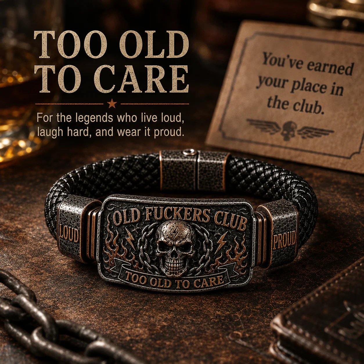 Old F*ckers Club Lifetime Member Double-Sided Collector Bracelet