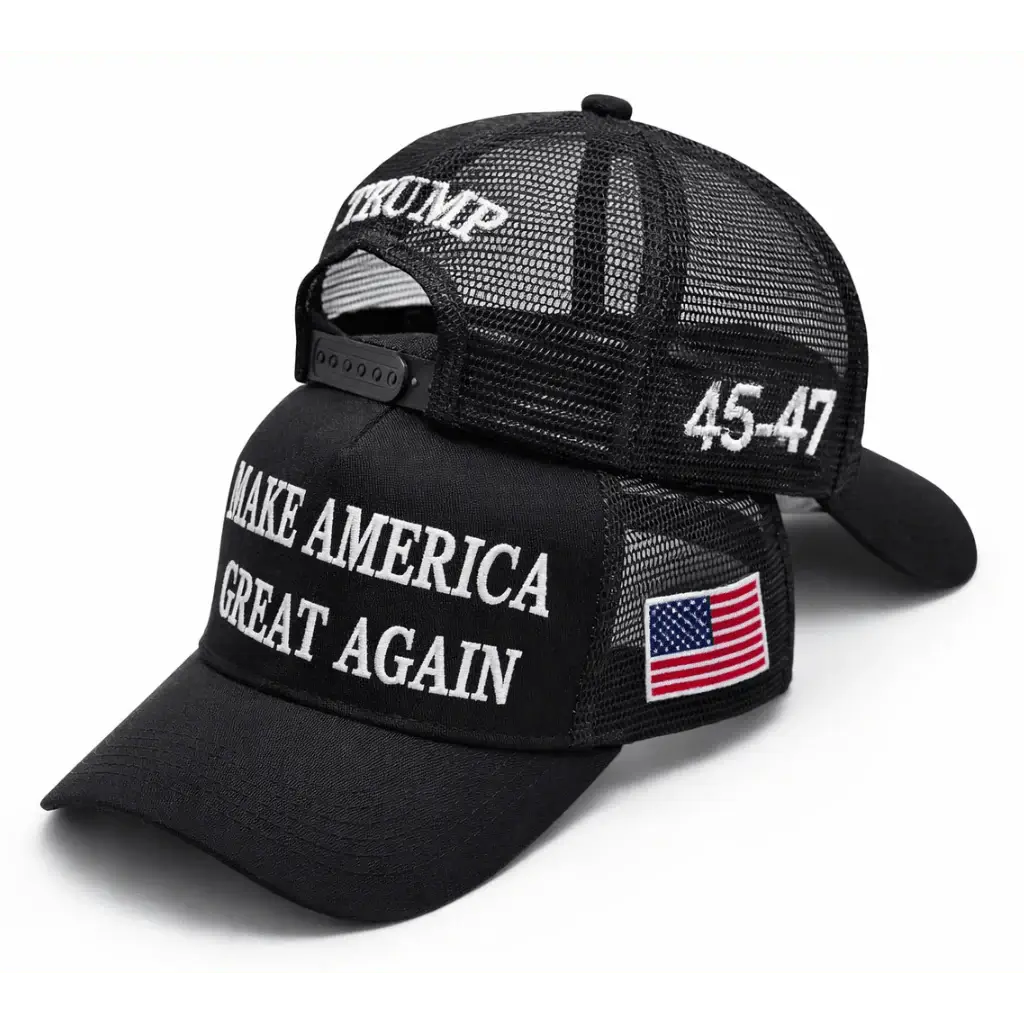 Premium Make America Great again Embroidered Trucker Hat  4 Sided Design