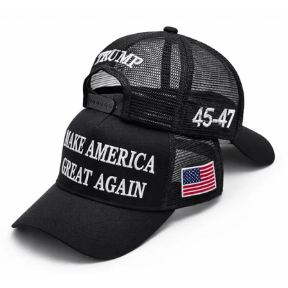 Premium Make America Great again Embroidered Trucker Hat  4 Sided Design