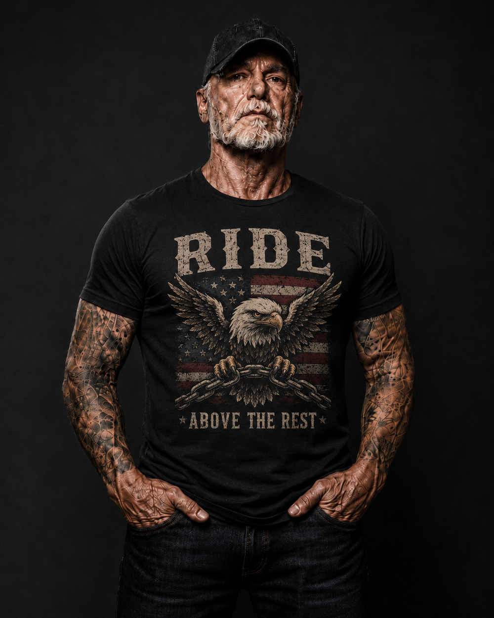Ride Above the Rest Eagle Freedom Biker T-Shirt