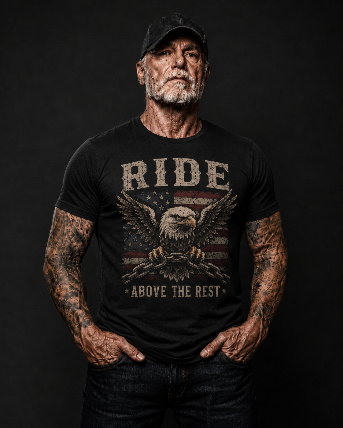 Ride Above the Rest Eagle Freedom Biker T-Shirt