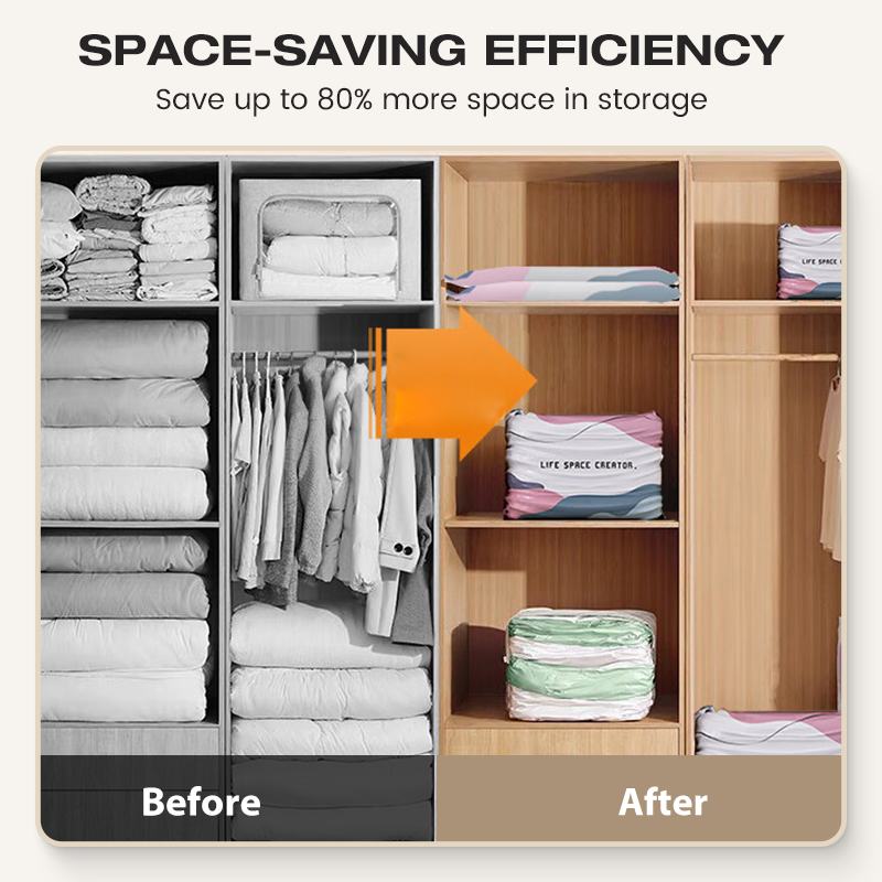 A🧳💨 50% OFF! No‑Pump Vacuum Storage Bags – Press & seal, no pump needed. Saves 80% space, keeps clothes dry & dust‑free. Perfect for bulky bedding & off‑season gear. 🛏️🗄️