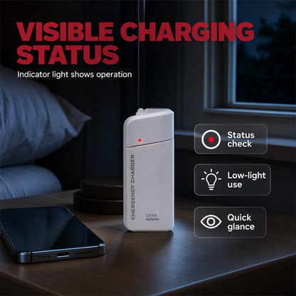 TopSpire® Portable Emergency Phone Charger AA Battery Powered Power Bank with LED Flashlight