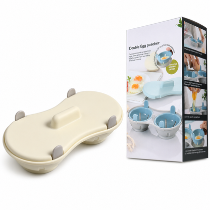 🍳⚡TopSpire®Dual-Compartment Microwave Egg Poacher | Cook Two Poached Eggs Quickly⏱️