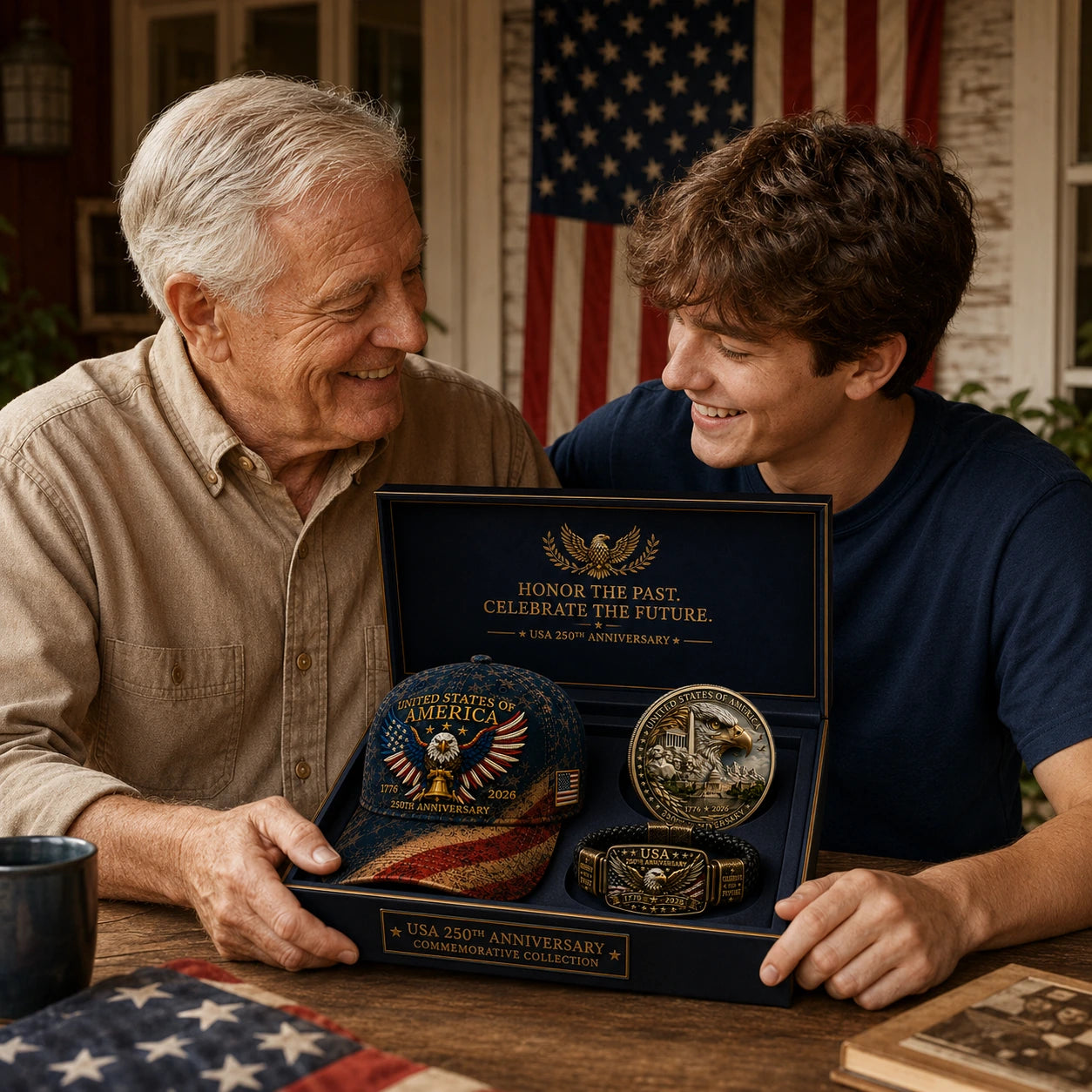 Family bonding moment with the USA 250th Anniversary commemorative collection